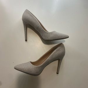Silver sparkly heels, only worn once